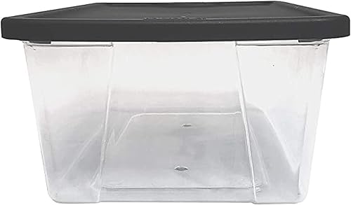 Miniatura 5 de HOMZ Snaplock - Contenedor organizador transparente apilable de 6 cuartos de galón con tapa gris de sellado hermético para organización del hogar