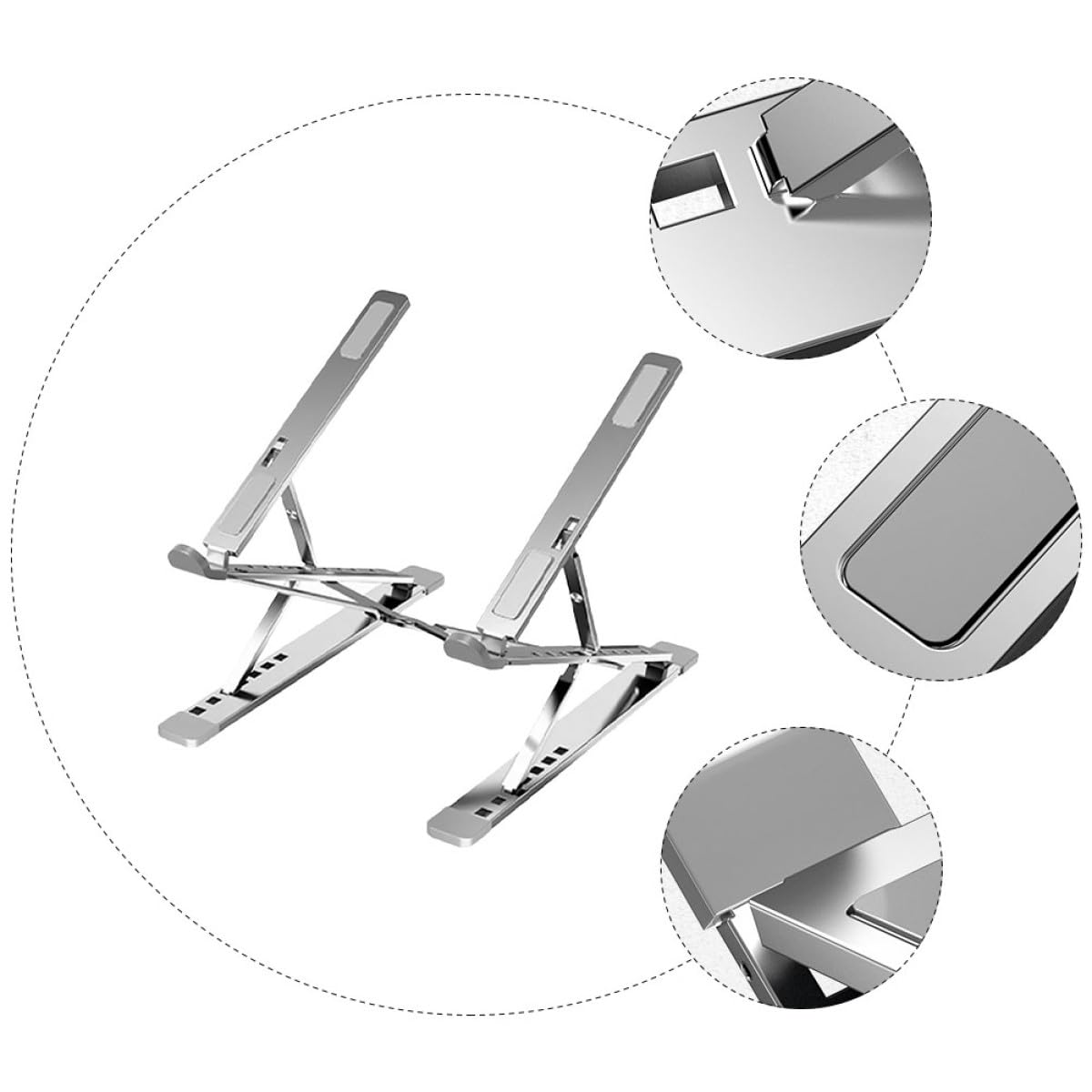 Soporte Portátil para Ordenador Base de Aluminio para Disipación de Soporte Plegable y Resistente para Laptops Compatible con Macbook y