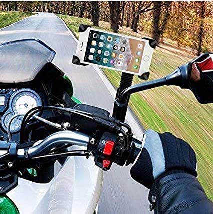 Image of DCZ Full Metal Body Bike & Scooty360 Degree Rotating Mobile Holder Stand for Bike, Scooty,Bicycle | Anti-Vibration /Shake Pads | Mobiles Size Upto 6.5 inch Inch - Random Colors (Activa)