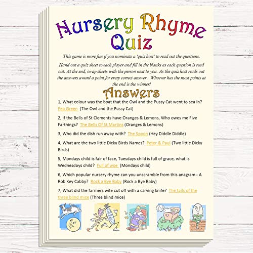 Gioco di filastrocche per baby shower (lingua