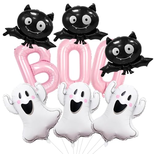 QINQINZIJIN 9 unidades balões de Halloween, balões de fantasma morcego, balão de papel de alumínio, decoração de festa de Halloween, para Páscoa carnaval festa a tema