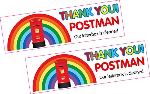 Autocollant en vinyle pour fenêtre/mur/porte Motif Thank You Postman Our Letterbox is Cleaned 120 x 35 mm