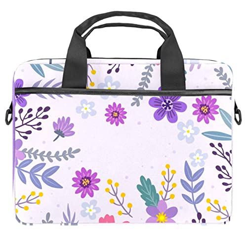 Sacoche ordinateur 13 à 14.5 pouces violette à motif floral