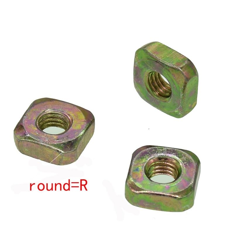 50PCS Square Thin Nuts M3 M4 M5 M6 Carbon Steel Color Zinc Thin Block Quadrangle Block Thin Square Nut DIN562 (Size : M6-10-3mm L (50pcs))