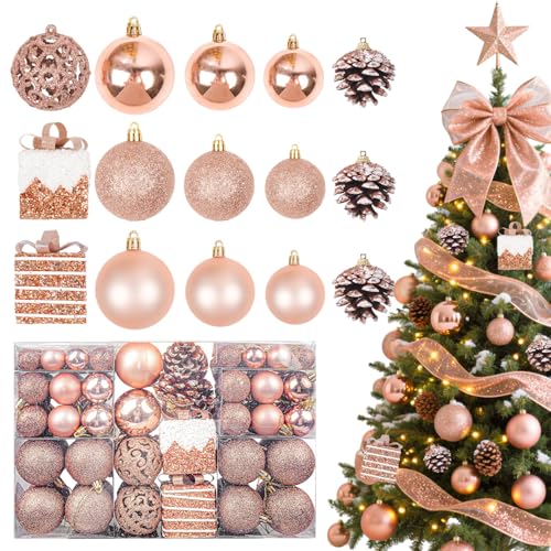 OIOYCLG Weihnachtskugeln 101stück Kunstoff Christbaumkugeln Set,...