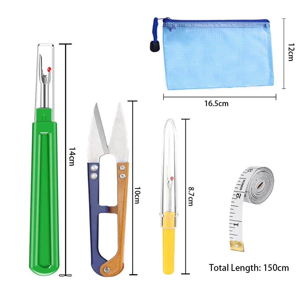 Kit 6 Pezzi Per Cucito - Tagliacuci, Forbici E Metro - Per Rimozione Cuciture E Lavori Di Precisione
