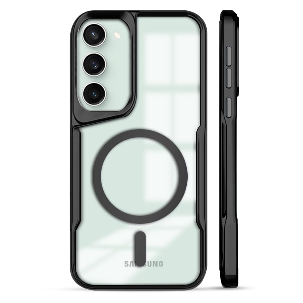 KARWAN® Samsung S23 Back Case Cover Hybrid Acrylic Transparent Electroplated Shockproof Phone Case for Samsung S23 (TPU | Titanium Black) (B0DDQC9VXM) Amazon Price History, Amazon Price Tracker