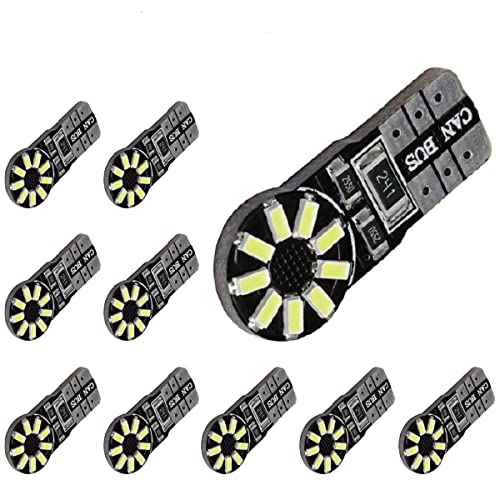 Jtech 10X T10 18-Smd Canbus Led Xenon White 194 168 2825 W5W Replacement Bulb For Car License Plate Interior Map Dome Trunk Door Courtesy Lights #TOP8