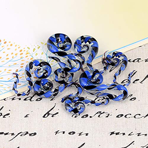 Stuppendux Seahorse Shape Ear Glass Spiral Tapers Plugs Tunnels Expander Hanger Gauges Earrings Stretching Body Piercings Jewelry Gauges 4g 5MM