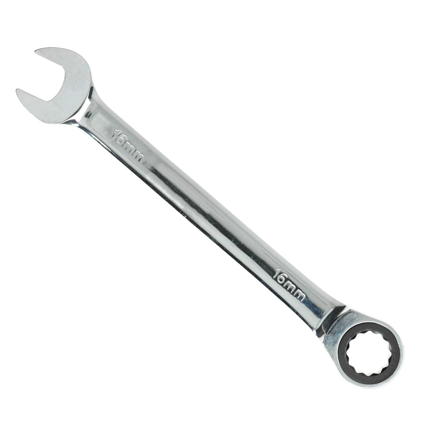 Seshin Buffalo 16mm Ratchet Spanner Steel Fixed Head Gear Wrench Open End & Ring (16mm)