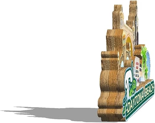 Miniatura 2 de Imán de Daytona Beach de los E.E.U.U. Imán de nevera 3D de madera Monumentos de viaje coleccionables, recuerdos, decoración hecha a mano 2