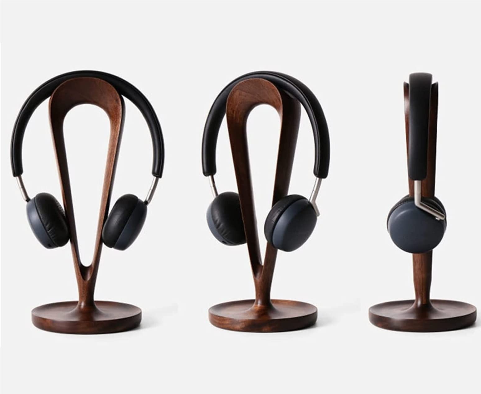 MRKU Supporto per Cuffie, Gancio per Cuffie da scrivania in Legno con avvolgicavo, in Legno massello, per Tutti Gli Accessori da Gaming.