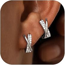 YADOCA Ohrringe Silber 925 Damen, Creolen Silber 925 mit Zirkonia Hypoallergen Silber/Gold/Roségold Kleine Ohrringe Creolen Geschenke fur Damen Mädchen