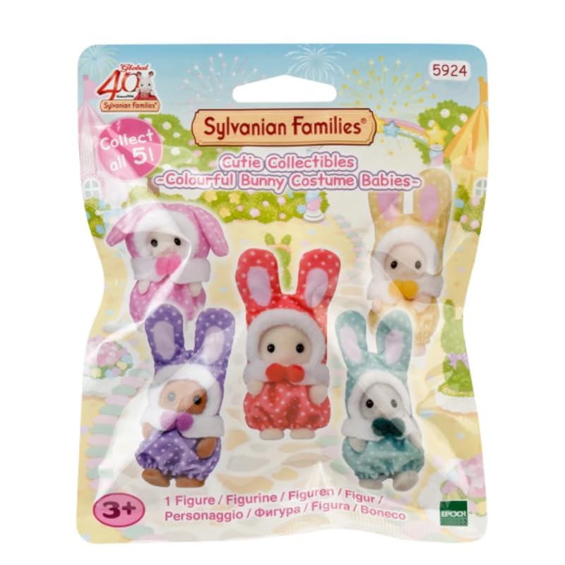 EPOCH Sylvanian Families Cutie Collectable – Colourful Baby Bunny Costume Series Blind Bag