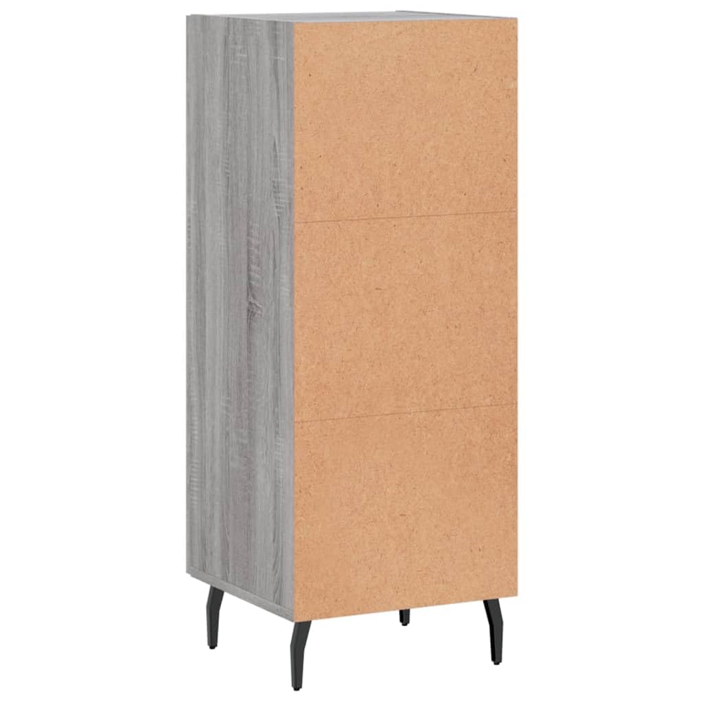 Kredens Sonoma szary, 34,5 x 34 x 90 cm, z materiału drewnopochodnego, ze szklanymi drzwiami, wszechstronne miejsce do przechowywania do sypialni i salonu, trwałe meble