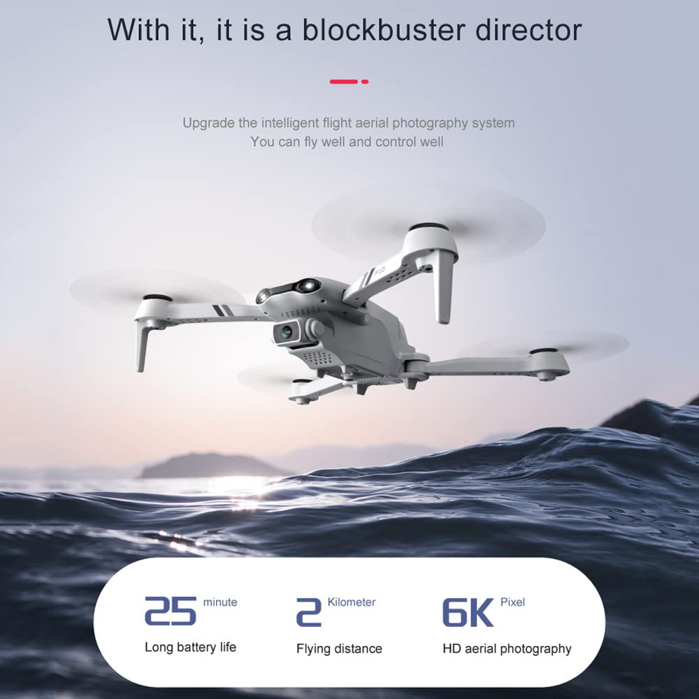 Droni con Fotocamera per Adulti 6k, Trasmissione di Immagini HD WiFi 5G, Droni GPS FPV Pieghevoli per Principianti con Video in Diretta, Seguimi, Ritorno Automatico A Casa, Volo Circolare