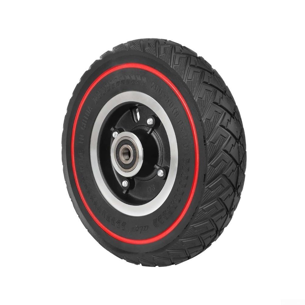 Ruota per scooter 200x50, 200 x 50 cm, linea rossa | Pneumatico solido 200x50, modello ad ala rossa, cerchio in lega, resistente alle forature, guida fuoristrada liscia