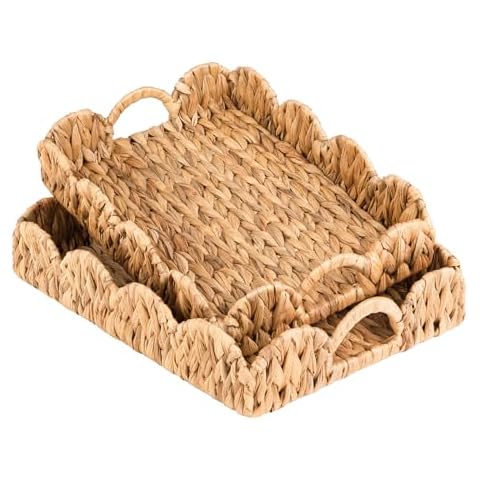 ATEDIR Rattan Serving Tray Set Cover