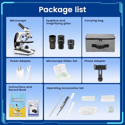 Sedumic XSP-112RT Microscope For Adults Kids 40X-2000X Compound Monocular Microscope For Students School Laboratory Home Education thumb #5