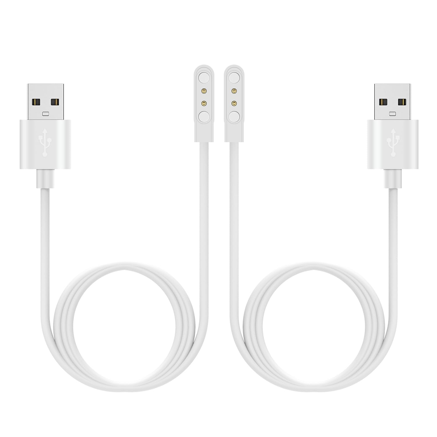 RuenTech Chargers Compatible for AEAC Smart Watch, Replacement Charing Cable for AEAC ID208Plus,IDW19,ID207,ID208BT Smart Watch Charger (White)