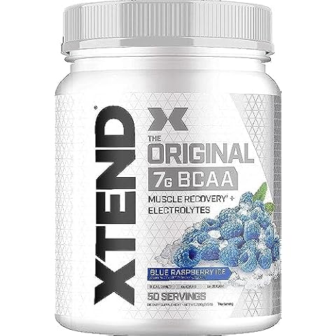 XTEND Original BCAA Powder Blue Raspberry Ice | Sugar Free Post Workout Muscle Recovery Drink with Amino Acids | 7g BCAAs for Men & Women | 50 Servings Cover
