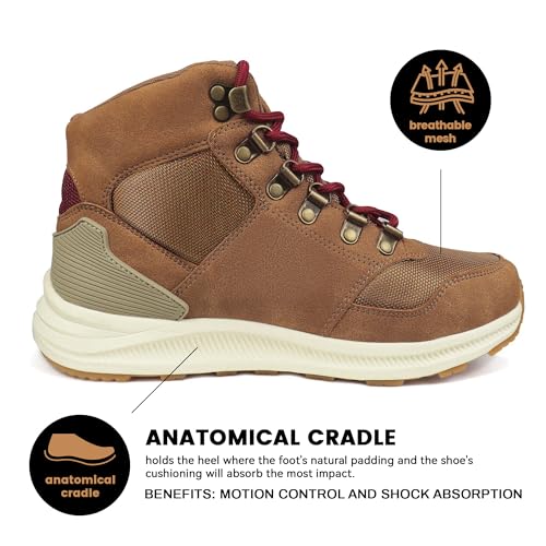 CC-Los Damen Winter-Snowboots wasserdicht Outdoor | 200g Velour-Futterisolierung | Leichtgewichtige MD+Gummi-Laufsohle | Braun Größe 38
