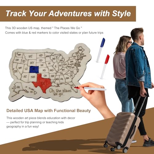 Imán decorativo mapa de EE.UU. personalizado (2 piezas) miniatura 3