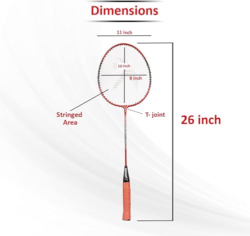 Miniatura 7 de HIPKOO SPORTS Juego completo de raquetas de bádminton de aluminio  2 raquetas de cuerpo ancho con tapa, 10 volantes y red
