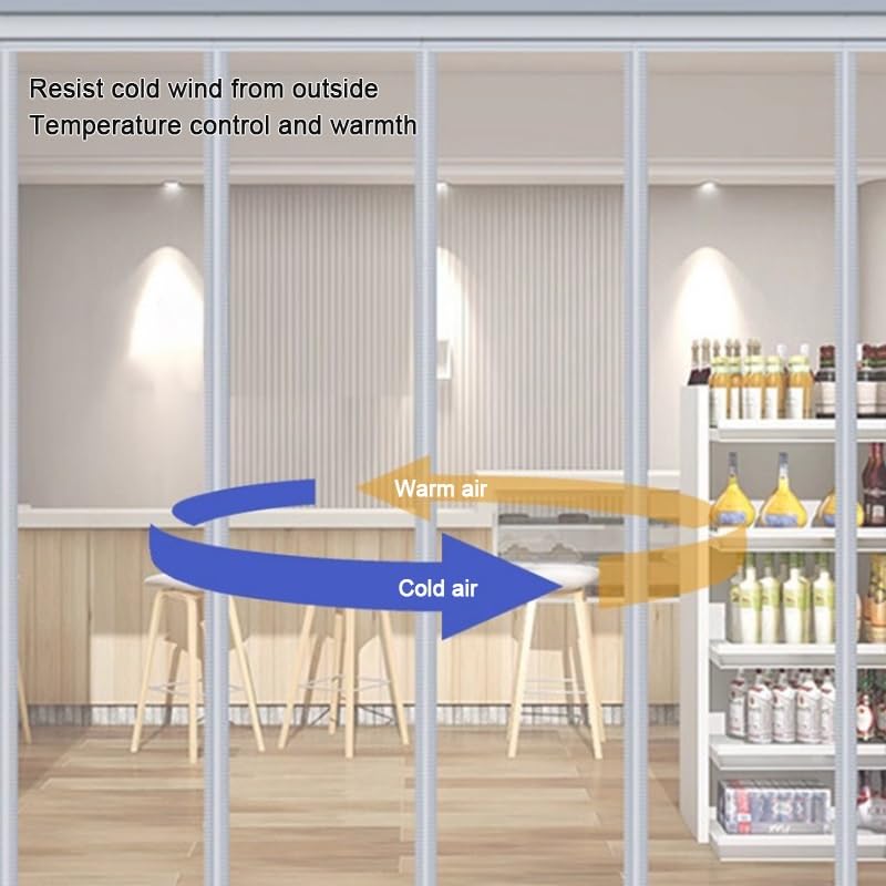 PFCDZDU PVC Strip Door Curtain Kit, Sliding Plastic Water Proof Gate Partition, Commercial Freezer Clear Windshield Curtain for Warehouse Garage Room Dividers(10.3x9.8ft/3.15x3m)