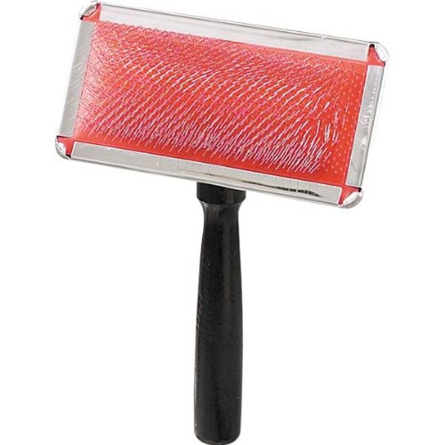 Master Grooming Tools All SystemsWood Handle Pet Slicker Brush with Rubber Pad and Pins, Small