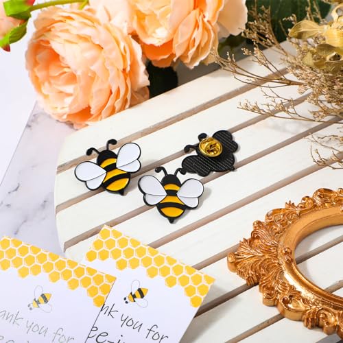 Misdary Employee Appreciation Team Gift for Coworker Bee Lapel Pin Bee Badge Organza Bag Cards Thank You Gifts4