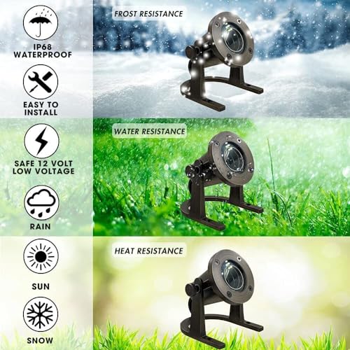 MIK Solutions Underwater Light 172 - Solid Brass Underwater Pond Lights LED Submersible Waterfall Pool Pond Fountain Lighting Long Lasting IP 68 Waterproof Lighting with Connectors (No Bulb)