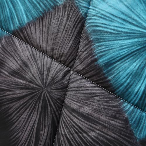 Image of Caressma Black and White Checkered Comforter Bedding Set Queen (90x90 Inch), 3 Pieces Queen Size Blue White Plaid Comforter Set, Fluffy Black Grid Home Decor for All Seasons
