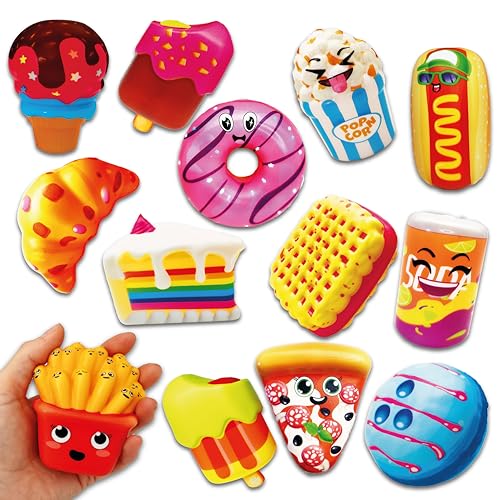 Lavatelli - Set de 13 piezas Squishy, Juguetes blandos en forma de comida, detalles...