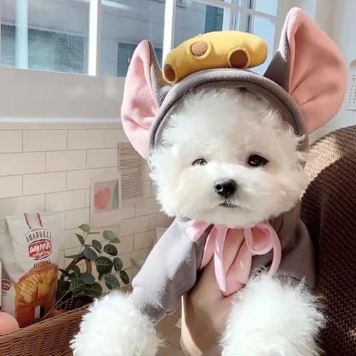 「NexPon」ペット服 クリスマス コスチューム 犬服 猫服 可愛い 仮装 被り物 変身服 人気 記念撮影 ドッグウェア コスプレ パーカー ジャケット トナカイ フード付き 小型犬 中型犬 秋冬 (D,S)