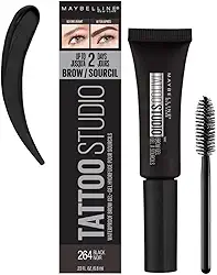 Maybelline Maquiagem em gel de sobrancelha impermeável TattooStudio, 264 PRETO, 1 unidade