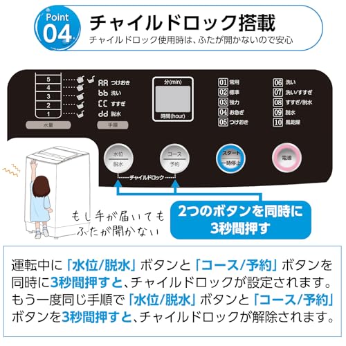 undefined 【多機能・コンパクト設計】 SKK 洗濯機 5.5kg 1人暮らし 2人暮らし コンパクト 小型 縦型 タイマー機能付き 予約機能 ほぐし機能搭載 おいそぎ スピードコース すすぎ スリム 時間短縮モード 風乾燥 強力洗浄 【日本企業】 の商品画像 7