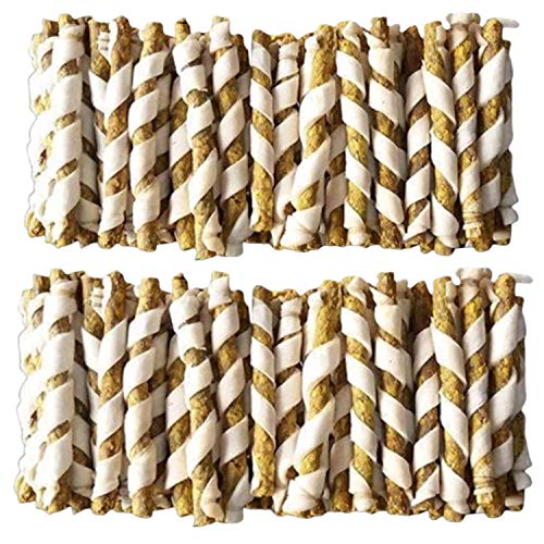 Image of Premium Rawhide Spiral Munchy Sticks Dog Treats for All Breeds and Sizes -Chicken Flavor, 2 Kg Bag -Ideal for Chewing and Dental Health,All Life Stages