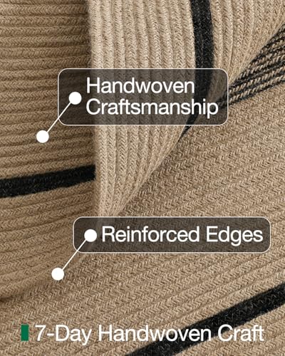 Image of Handmade Rectangular Jute Carpet Mixx Beige - Natural Fiber Rug for Living Room & Bedroom | Eco-Friendly & Durable | Size 3x7 Feet, Color- Mixx Beige