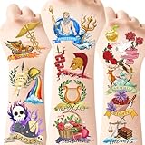 Greek Mythology Temporary Tattoos, 72pcs Olympian Gods Temporary Tattoo Stickers, Htabiol Greek Mythology Party Favors, Suit for Olympian Gods Birthday, Percy Jackson Party, Camp Half Blood Birthday