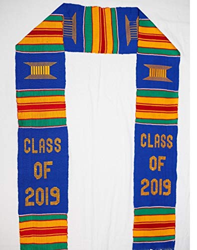 Class of 2019 Handwoven Kente Graduation Stole (Blue & Gold)