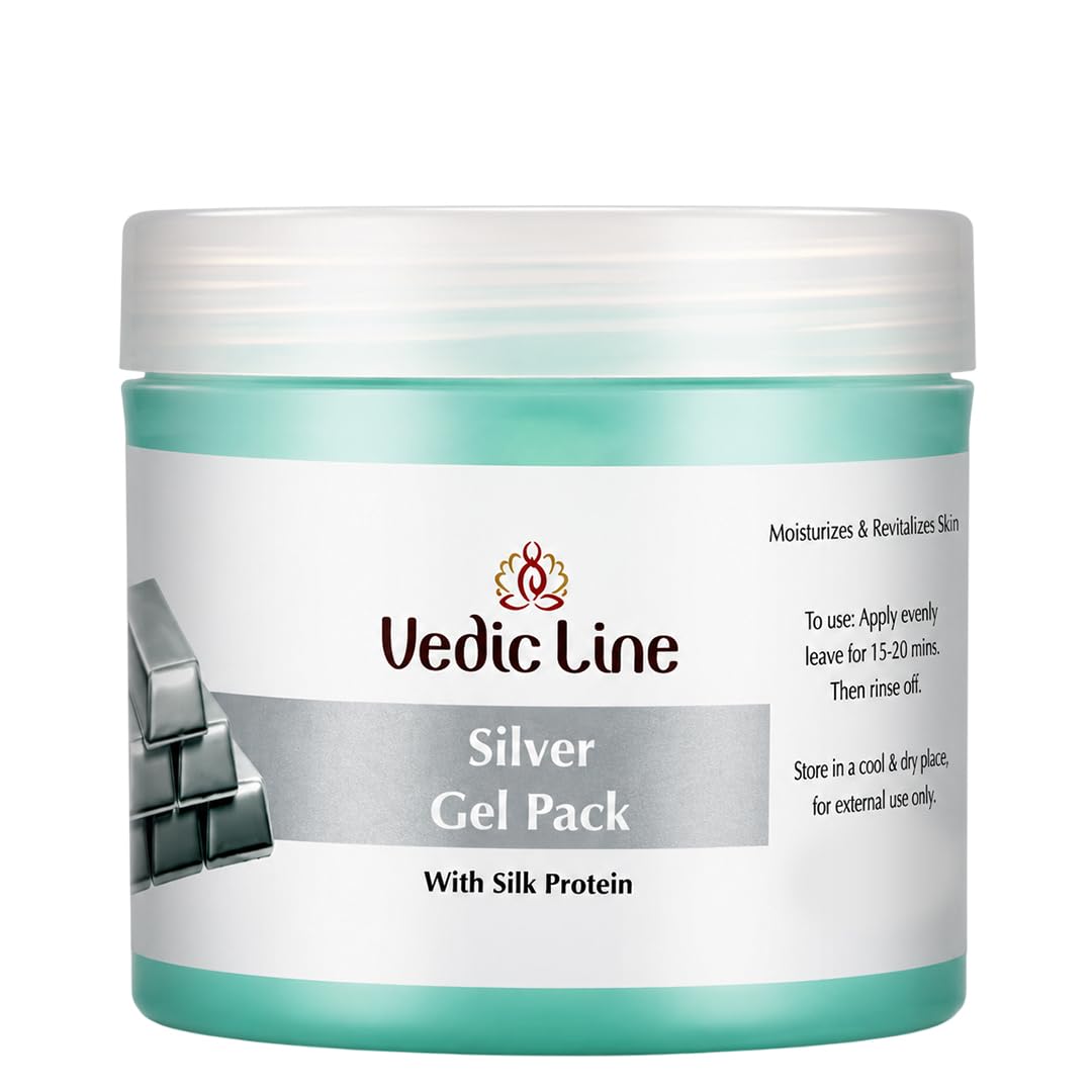 Vedic Line Silver Facial Kit, Reduce Dead Cells, Impurities & Blackhead with Goodness of Silk Proteins ,Aloe Vera for Glowing Skin, 600ml 4