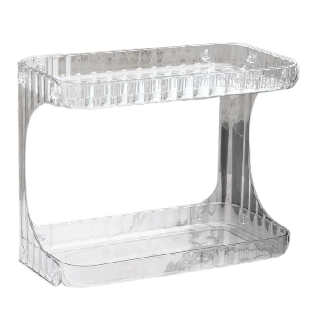 CTRLZS Bathroom Storage Rack Double-Layer Cosmetic Storage Box Hand Washing Stand Desktop Skin Care Products Display Stand A