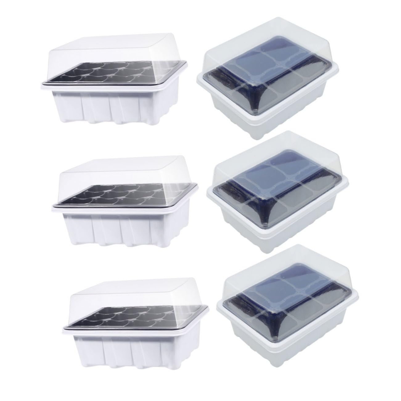 UPKOCH 2 Ensembles Boîte À Semis Plateaux Entrée Usine De Plein Air Bacs De Jardin pour Plantes Kit De Culture De Jardinières Plastique 6 Pièces * 2