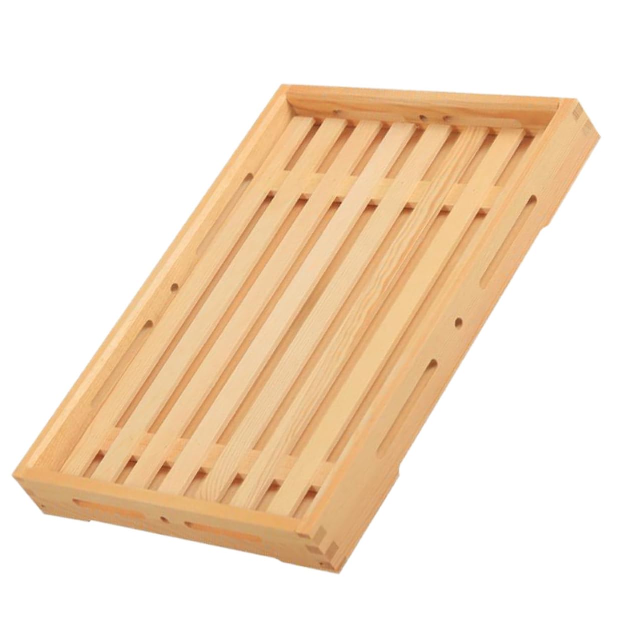 BRIGHTFUFU Wooden Baking Display Tray for Serving Bread Desserts Snacks and Fruits Rectangular Platter