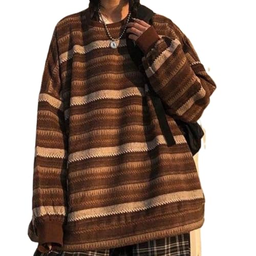LRF Crew Neck Sweater Knit Sweater Striped Sweater Fall Sweaters Casual Sweater Vintage Sweater Trendy Sweater