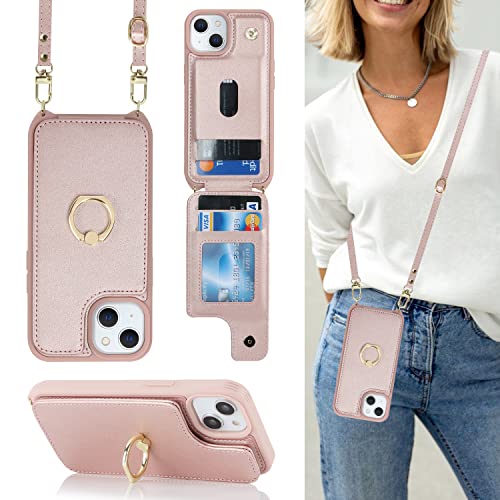 Reviews de Tarjeteros y fundas para Mujer los preferidos por los clientes. 43 Lipvina - Funda para iPhone 15 con tarjetero y correa para mujer, cordón cruzada, soporte de anillo, cierre a presión, fundas tipo cartera para teléfono de 6.1 pulgadas (oro...