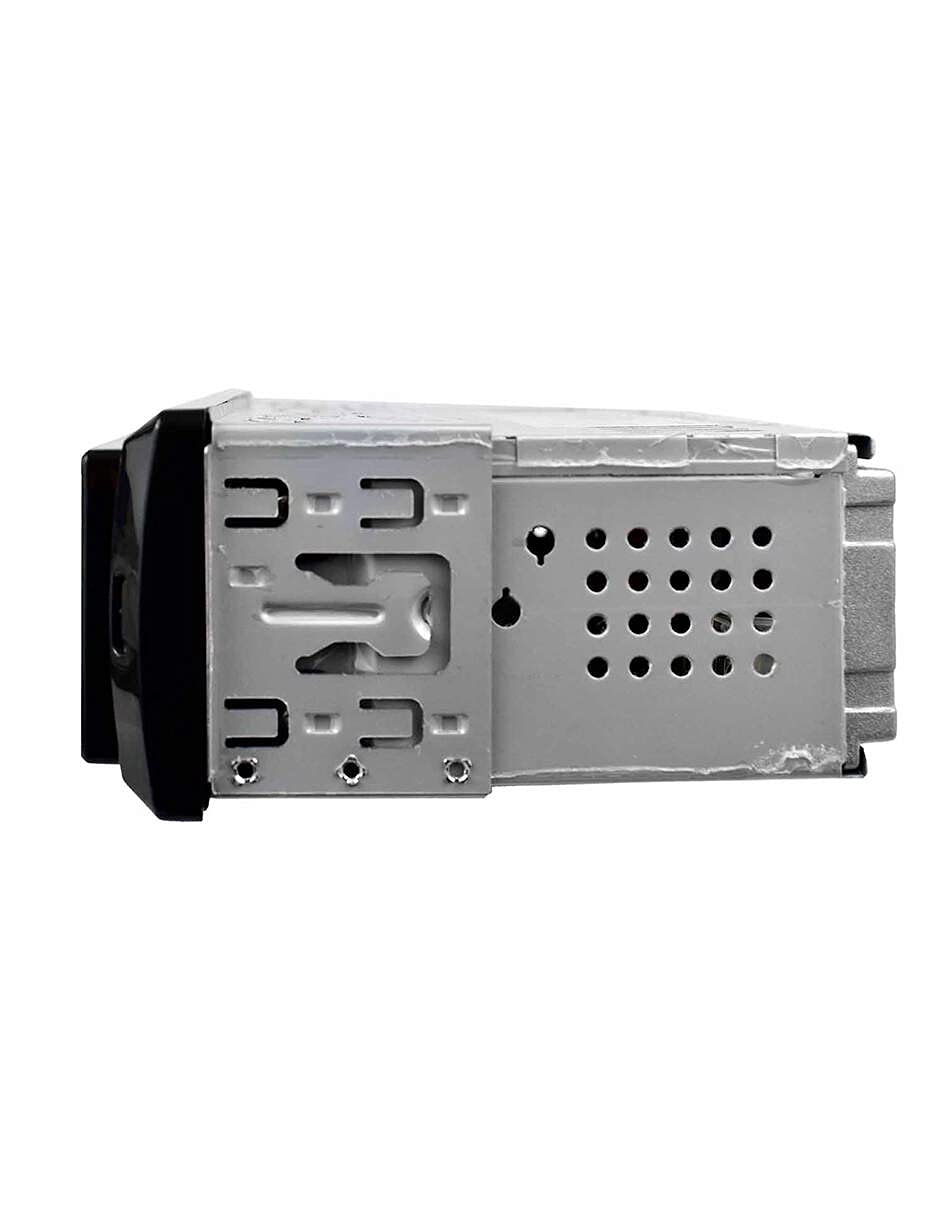 Mitzu MCS-9956 car stereo side view showing mounting brackets and ventilation