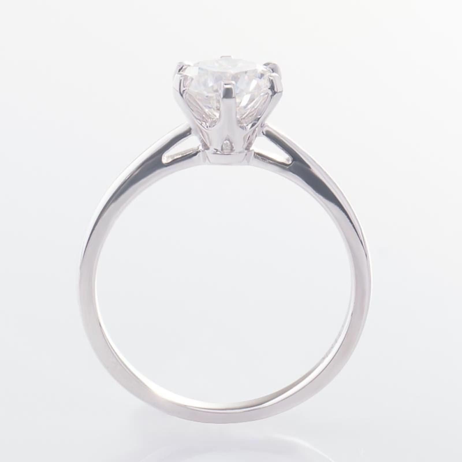 Wycian Spersonalizowany pierścionek 9K pierścionek z litego złota 9K Moissanite 6 ząbków samotny okrągły z 1Ct Moissanite rozmiar H 1/2 moda dla kobiet biżuteria walentynkowa