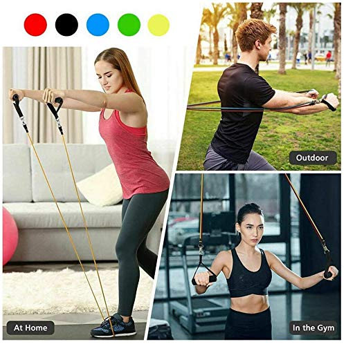 Kit Elástico Extensor 11 Peças Treinamento Pilates Fitness